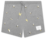 Sweat Shorts w/ Emb Birds - Medium Grey