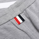 Sweat Shorts w/ 4Bar Ottoman Rib - Light Grey