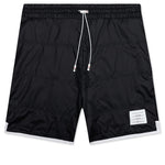 Track Shorts w/ Jersey Lining in Quilted Ripstop - Navy