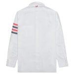 Zip Front Button Down L/S Shirt - Red/White/Blue