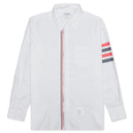 Zip Front Button Down L/S Shirt - Red/White/Blue