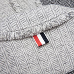 w/ 4 Bar and Fray Edge Herringbone Shirt Jacket - Medium Grey