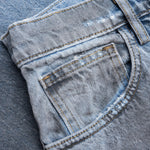 Thrashed Baggy 5 Pocket Shorts - Light Wash