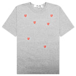 Tri Red Heart Logo Print T-Shirt - Grey