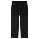 Recycled Polyester Gabardine Loose Fit Trousers - Black