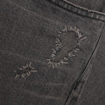 Distressed Denim Trousers - Black