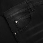 Bleached Cotton Patchwork Jeans - Black