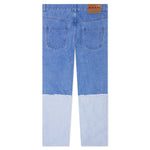 Wide Leg Blue Jeans With High Turn-Up - Cobalt