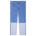 Wide Leg Blue Jeans With High Turn-Up - Cobalt