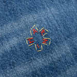 Blue Organic Denim With Mohair Patches - Iris Blue