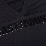 Football V-Neck Jersey T-Shirt - Black