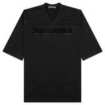 Football V-Neck Jersey T-Shirt - Black