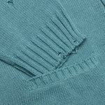 Grunge Knit Cardigan - Grey Green