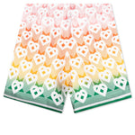 Unisex Silk Shorts With Drawstrings - Heart Monogram Gradient
