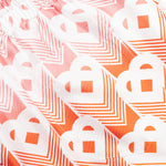 Unisex Silk Shorts With Drawstrings - Heart Monogram Gradient