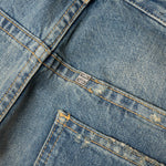 Unpicked Hem Straight Fit Pant - Medium Blue