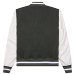 Varsity Wool & Grained Leather - Greyish Green