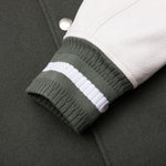 Varsity Wool & Grained Leather - Greyish Green