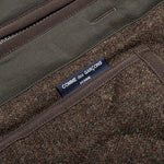 Wool Herringbone Quilted Vest - Khaki