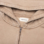 Washed Canvas Zip Hoodie - Tan
