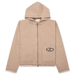 Washed Canvas Zip Hoodie - Tan