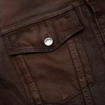 Waxed Denim Trucker Jacket - Brown Wash