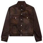 Waxed Denim Trucker Jacket - Brown Wash