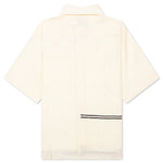 Weave Trim Button Up Shirt - Cream