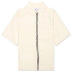Weave Trim Button Up Shirt - Cream