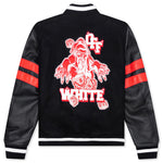 Wiz Dices Lea Wool Varsity Jacket - Black/White