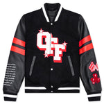 Wiz Dices Lea Wool Varsity Jacket - Black/White