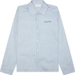 Wordmark Poplin Button-Up - Baby Blue