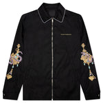 Zipped Jacket with Chandelier and Snake Embroideries - Black