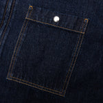 Zipped Denim Shirt - Navy Blue