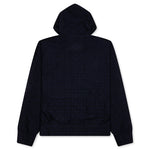 Zipped Hoodie In Monogram 72 Jacquard - Black/Navy