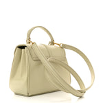 Satinated Calfskin Mini 16 Top Handle Bag Almond Green