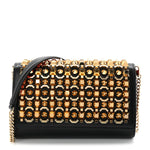 Calfskin Spikes Empire Paloma Clutch Black