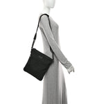 Nylon Monogram Small Flat Messenger Bag Black