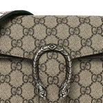 GG Supreme Web Monogram Textured Dollar Calfskin Dionysus Small Shoulder Bag Beige Ebony New Acero
