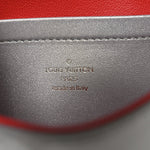Metallic Lambskin Embossed Monogram Pochette Coussin Silver