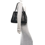Patent Shearling Medium Soho Chain Shoulder Bag Black