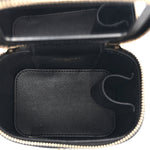Lambskin Quilted Enamel Coco Casino Mini Vanity Case With Chain Black