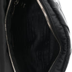Re-Nylon Quilted Padded Flap Shoulder Bag Black