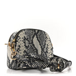 Calfskin Snakeskin Embossed Shutter Camera Crossbody Bag Black White