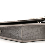 Calfskin Crocodile Embossed Kate Monogram Tassel Chain Wallet Fog