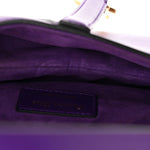 Supple Calfskin Mini Saddle Bag Purple