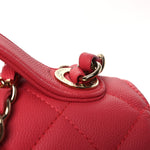 Caviar Quilted Small Business Affinity Flap Dark Pink