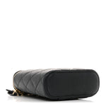 Caviar Quilted Small Vertical Coco Beauty Vanity Case With Chain Black