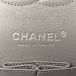 Lambskin Quilted Medium Double Flap Grey