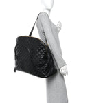 Calfskin Quilted ES Giant Travel Bag Black